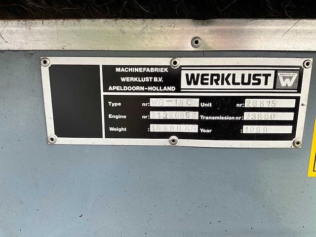 1999 werklust wg-18c shovel - afbeelding 43 van  43