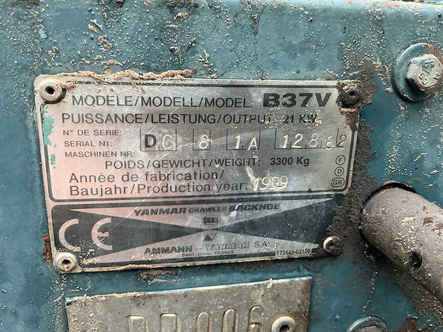 1999 yanmar b37v minigraafmachine - afbeelding 36 van  43