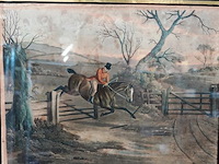 19e-eeuwse aquatint print getiteld "shivering the timbers" uit de serie count sandor's exploits in leicestershire - afbeelding 2 van  5