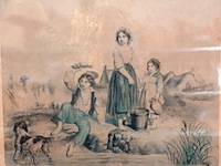 19e-eeuwse handgekleurde lithografie - afbeelding 2 van  5