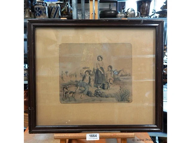 19e-eeuwse handgekleurde lithografie - afbeelding 1 van  5