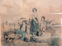 19e-eeuwse handgekleurde lithografie - afbeelding 2 van  5