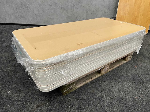 19x bureaublad 160x80 wit/eiken - afgeronde hoeken - afbeelding 2 van  2