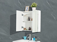 1x 60cm - spiegelkast - hoogglans wit - afbeelding 4 van  4