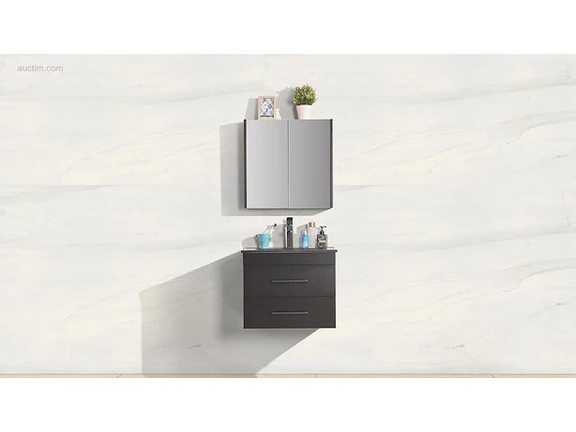 1x 60cm - spiegelkast - mat zwart - afbeelding 1 van  4
