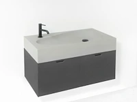1x 80cm - beton - teak hout - grijs