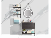 1x 80cm - led spiegel - plankenrek - mat zwart...