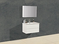 1x 80cm - spiegelkast - hoogglans wit - afbeelding 2 van  4