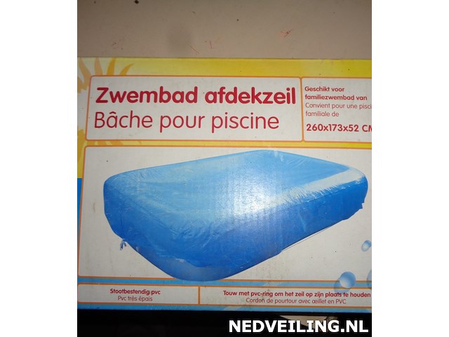 1x afdekzeil zwembad 260x173x52cm - afbeelding 2 van  3