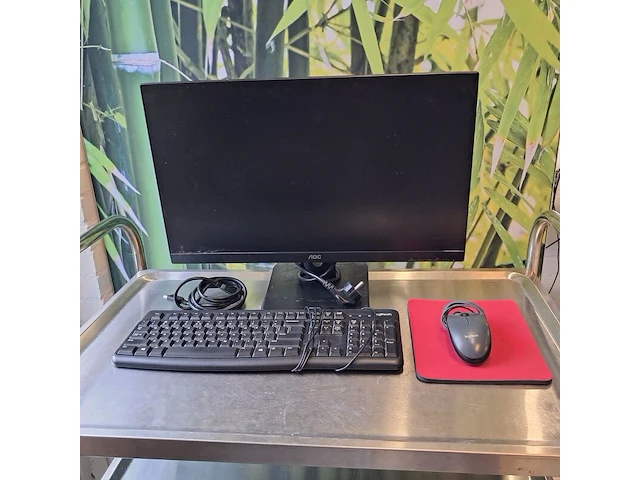 1x beeldscherm, inc muis & toetsenbord, logitech, aoc - afbeelding 1 van  11
