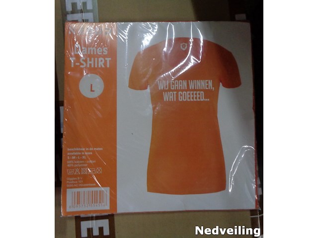 1x dames t-shirt wij gaan winnen oranje maat l - afbeelding 1 van  3