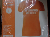 1x dames t-shirt wij gaan winnen oranje maat l - afbeelding 1 van  3