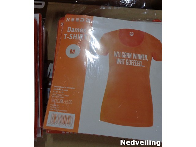 1x dames t-shirt wij gaan winnen oranje maat m - afbeelding 3 van  3