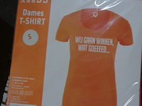 1x dames t-shirt wij gaan winnen oranje maat s - afbeelding 1 van  3