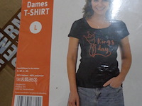 1x dames t-shirt zwart kingsday maat l - afbeelding 1 van  3