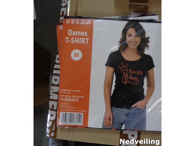 1x dames t-shirt zwart kingsday maat m - afbeelding 3 van  3
