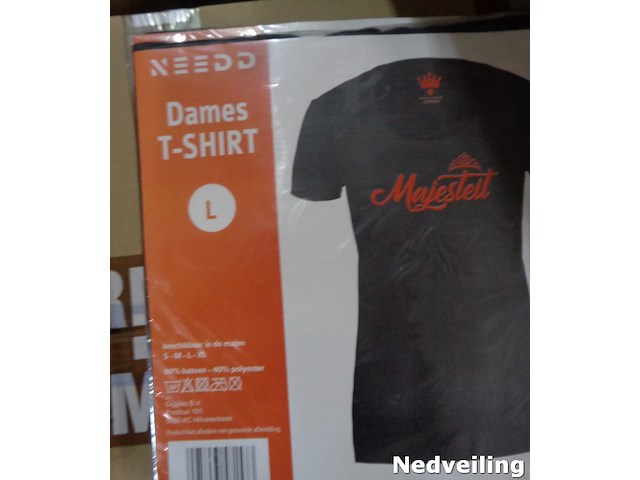 1x dames t-shirt zwart majesteit maat l - afbeelding 3 van  3