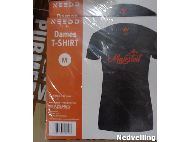 1x dames t-shirt zwart majesteit maat m - afbeelding 3 van  3