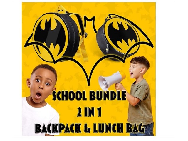 1x dc comics batman backpack - school bag and lunch bag - afbeelding 5 van  9