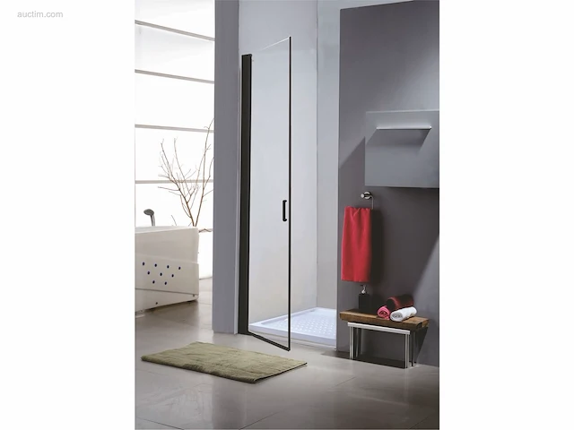 1x douchedeur - 90x190cm - mat zwart - ce -... - afbeelding 2 van  3