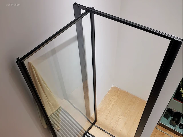1x douchedeur - 94-100x190cm - mat zwart - ce -... - afbeelding 3 van  5