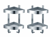 1x douchekorf set - 2-laags - geborsteld rvs