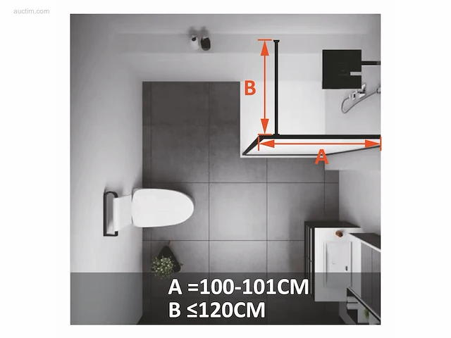 1x douchewand - 100x200cm - ce - nano coating - afbeelding 4 van  4