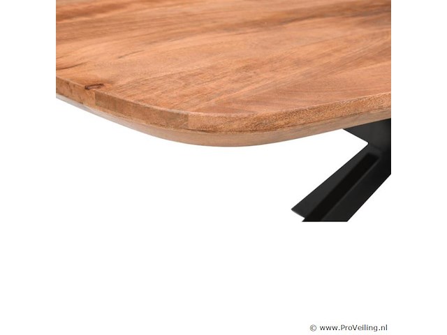 1x eettafel mango - deens ovaal - 180x100x77 cm - naturel - spinpoot 5x10 - verjongde rand - afbeelding 3 van  3