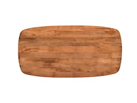 1x eettafel mango - deens ovaal - 200x100x77 cm - naturel - spinpoot 5x10 - verjongde rand - afbeelding 2 van  3