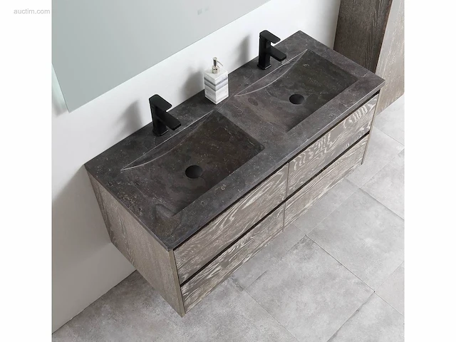1x eikenhouten meubel - 120cm - grey smoked -... - afbeelding 2 van  6