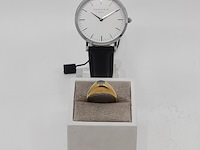 1x heren polshorloge en 1x pinkring, 14 karaats, rosefield - afbeelding 1 van  18