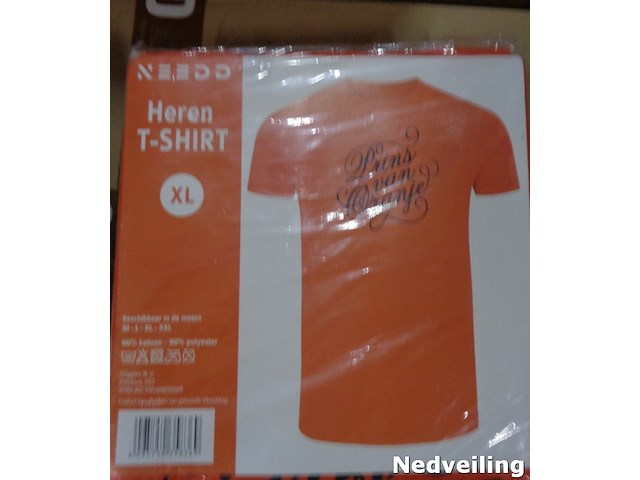 1x heren t-shirt oranje prins van oranje maat xl - afbeelding 1 van  3