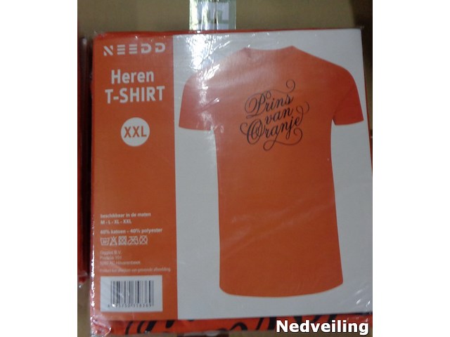 1x heren t-shirt oranje prins van oranje maat xxl - afbeelding 2 van  3