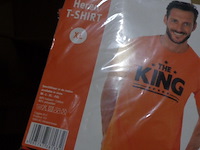 1x heren t-shirt oranje the king maat xl - afbeelding 1 van  3