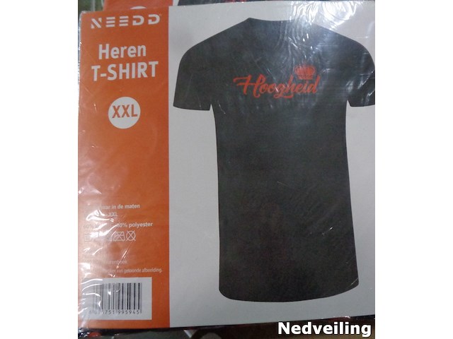 1x heren t-shirt zwart hoogheid maat xxl - afbeelding 3 van  3