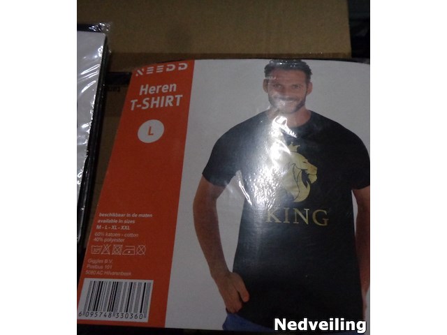 1x heren t-shirt zwart king maat l - afbeelding 1 van  3