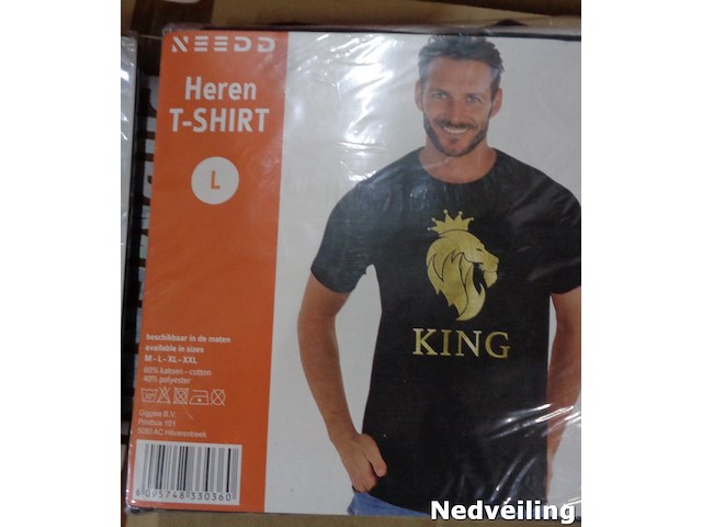1x heren t-shirt zwart king maat l - afbeelding 3 van  3