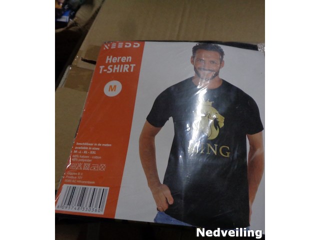 1x heren t-shirt zwart king maat m - afbeelding 1 van  3