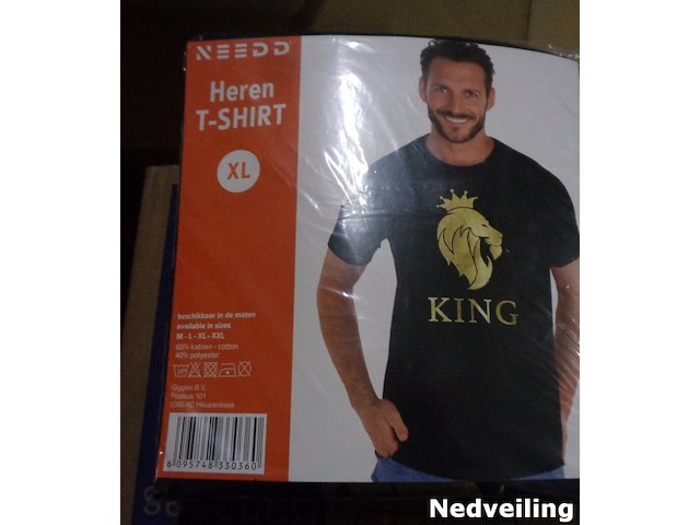 1x heren t-shirt zwart king maat xl - afbeelding 1 van  3