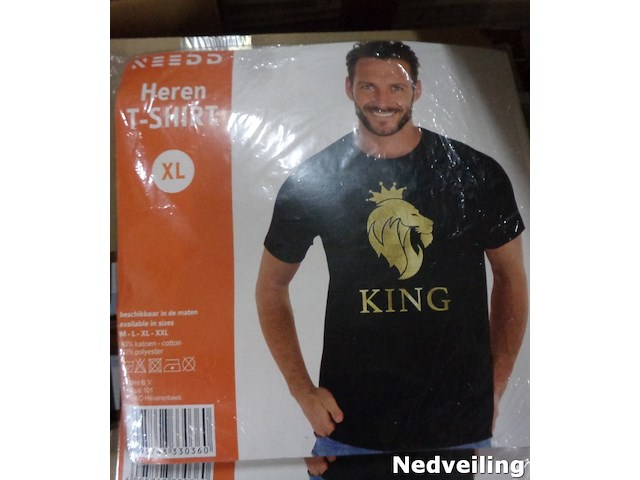 1x heren t-shirt zwart king maat xl - afbeelding 3 van  3