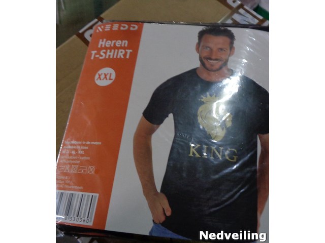 1x heren t-shirt zwart king maat xxl - afbeelding 3 van  3