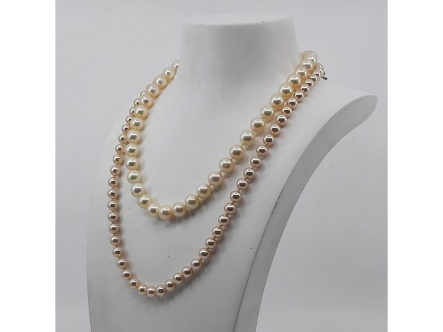 1x imitatie parel collier en 1x cultivé parel collier - afbeelding 1 van  9