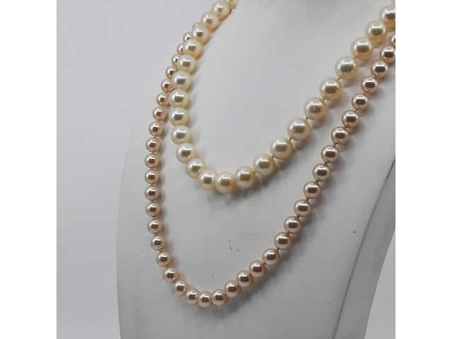 1x imitatie parel collier en 1x cultivé parel collier - afbeelding 2 van  9