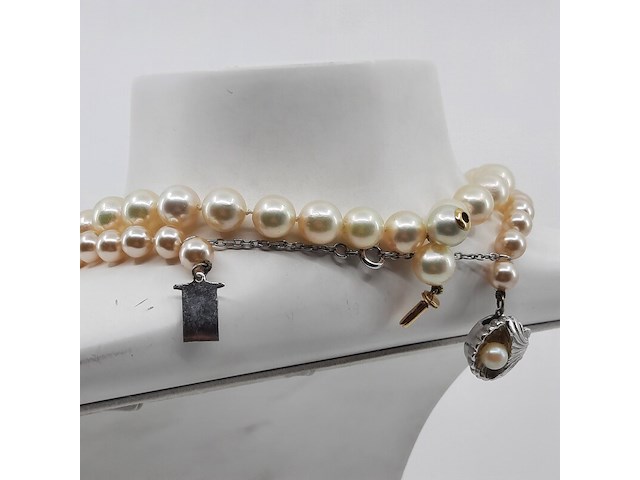 1x imitatie parel collier en 1x cultivé parel collier - afbeelding 5 van  9