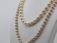1x imitatie parel collier en 1x cultivé parel collier - afbeelding 2 van  9