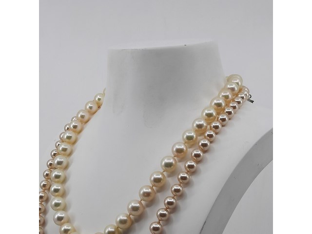 1x imitatie parel collier en 1x cultivé parel collier - afbeelding 3 van  9