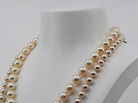1x imitatie parel collier en 1x cultivé parel collier - afbeelding 3 van  9