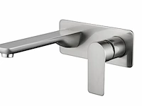 1x inbouw muurkraan - geborsteld rvs