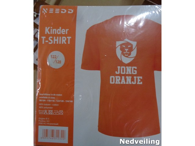 1x kinder t-shirt jong oranje mt 122/128 - afbeelding 3 van  3