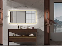 1x led spiegel 120cm - goud - tijdsaanduiding -...